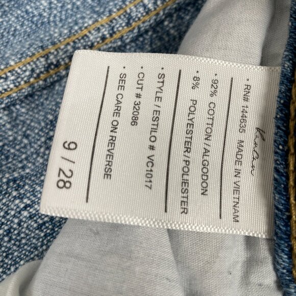 KANCAN Vici Womens 9 / 28 Distressed Fringe Stretch Hi-Rise Blue Denim Jeans EUC - Picture 3 of 6